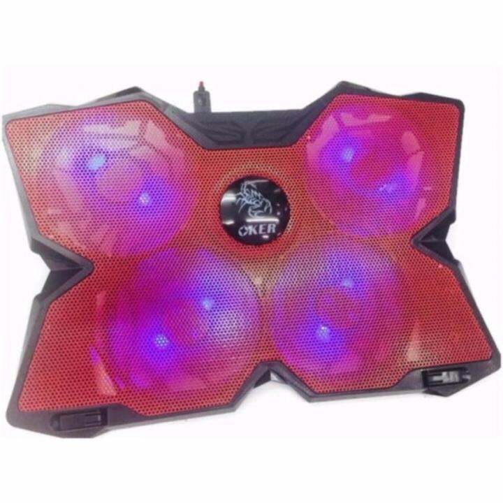 best-seller-oker-พัดลมรองโน๊ตบุ็ค-gaming-laptop-cooling-pad-4-fans-รุ่น-x729-สีดำแดง-1077-ที่ชาร์จ-หูฟัง-เคส-airpodss-ลำโพง-wireless-bluetooth-คอมพิวเตอร์-โทรศัพท์-usb-ปลั๊ก-เมาท์-hdmi-สายคอมพิวเตอร์