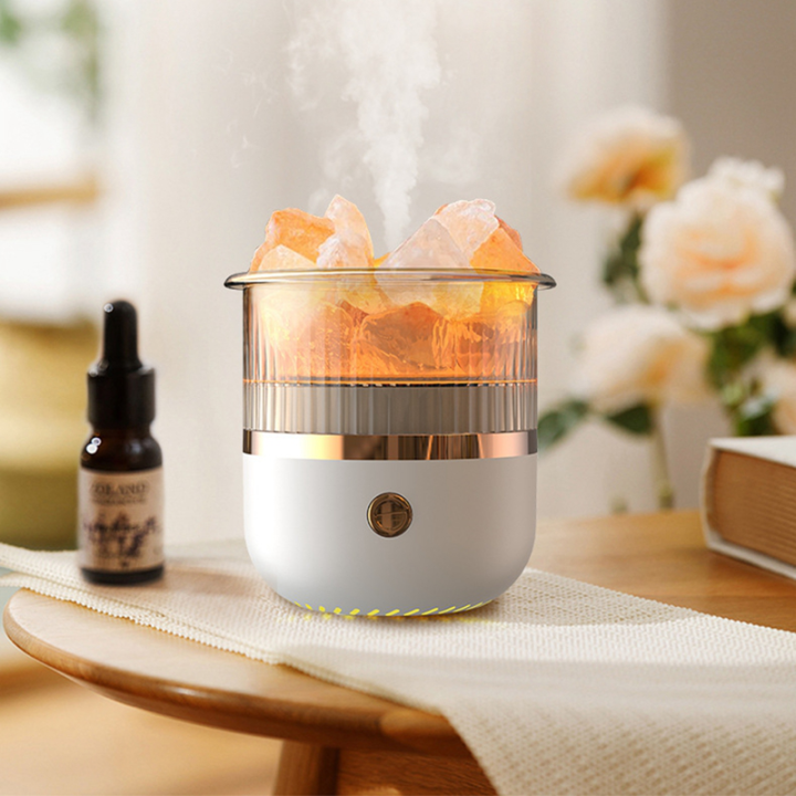 Himalayan Salt Lamp Essential Oil Diffuser with LED Light Home