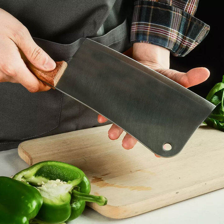 RIGHTCLICK 3MM Thick Blade Stainless Steel Kitchen Butcher Cleaver