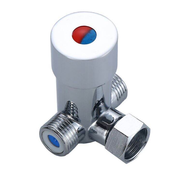 G1/2 Hot Cold Water Mixing Valve 3 Ways Thermostatic Mixer Temperature ...