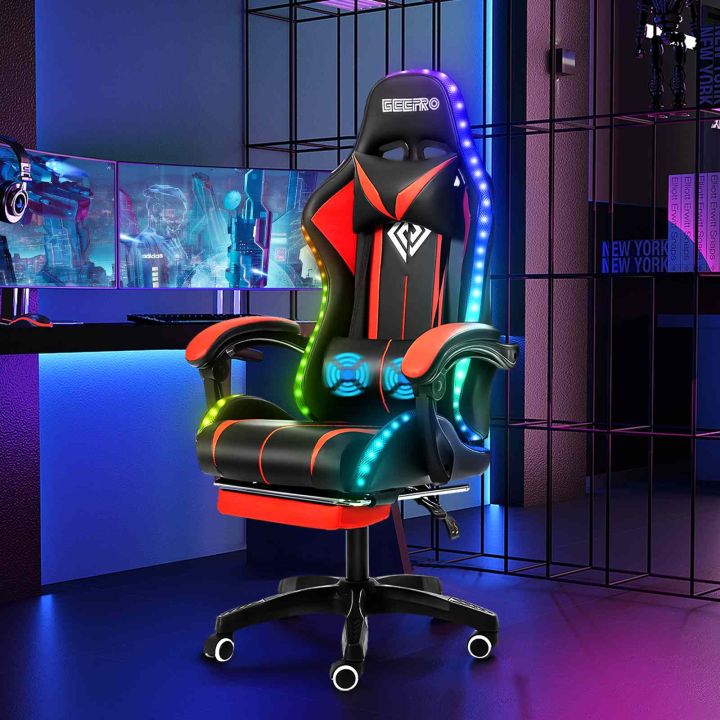 เก้าอี้เก้าอี้หมุนสำหรับเก้าอี้คอมพิวเตอร์เกมเมอร์เก้าอี้สำนักงานแสง-rgb-สำหรับคุณภาพสูงเก้าอี้เล่นเกม2จุดเก้าอี้เกมเมอร์นวด