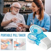 Pill Taker With Anti-Pollution Design Medicine Storage and Tablet Crusher To Take Out From