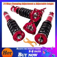 maXpeedingrods Racing Coilover สำหรับ Nissan S13 Silvia 180SX 200SX 240SX Sileighty 24 Ways Adjustable Damper ค่าความสูงได้ โช๊คหลัง โช๊คหน้า โช๊ค สตรัทปรับเกียว สตัทปรับเกลียว โช๊คสตรัท โช๊คอัพรถยนต์ (SKU# CO-NIS-S13-R-76KG-LC-VG3)