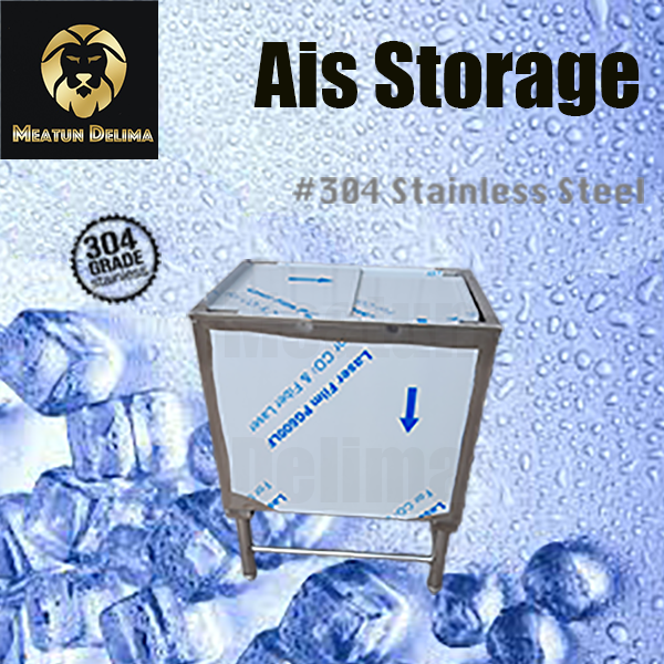Stainless Steel Ice bin / Ice storage With Stand / penyimpan ais batu