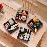 【YF】✉❀❦  1:12 Scale Dollhouse Bento Miniature Snack Drink Food Scene Photo Props Playing Accessories