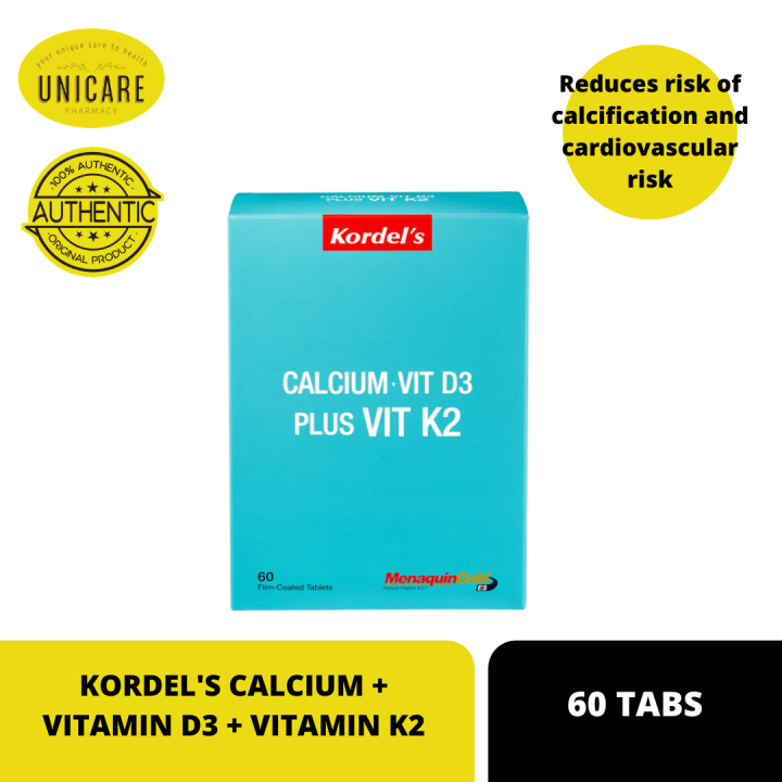 KORDEL'S CALCIUM + VITAMIN D3 + VITAMIN K2 60'S Lazada