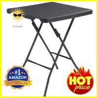 โต๊ะอเนกประสงค์พับลายหวาย HDPE SURE FR-62 60 ซม. สีดำFOLDING TABLE SURE FR-62 60CM BLACK HDPE RATTAN **พลาดไม่ได้แล้วจ้ะแม่**