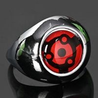 Hequ Anime Ring Naruto Akatsuki Uchiha Sasuke Itachi Sharingan Cosplay Rings For Women Men Can Adjustable