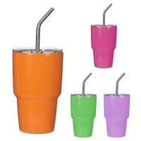 ❈✁ Sublimation coffee Mug Blank Double Wall Stainless Steel Drink Cup Thermal Insulation Portable Mug With Lid Straw Water Cup