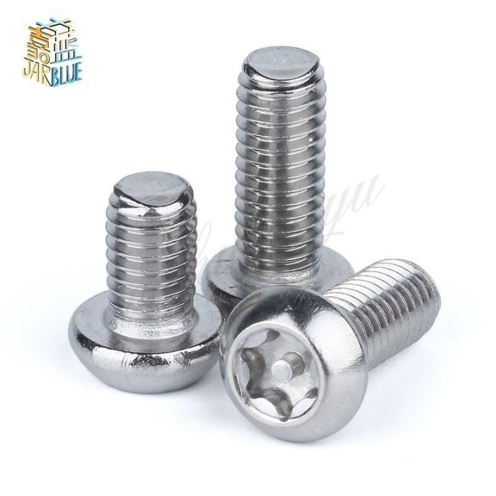 jie-yuan-2-20pcs-ความปลอดภัยสกรู-m3-m4-m5-m6-m8-a2สแตนเลส-torx-หัวปุ่ม-tamper-proof-security-สกรูสกรู