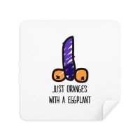 Just Oranges with Eggplant Drawing Funny Glasses Cloth Screen Cleaner Suede Fabric 2 Pack Lens Cleaners