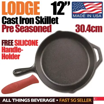 Lodge L10SK3 12 Pre-Seasoned Cast Iron Skillet with Helper Handle