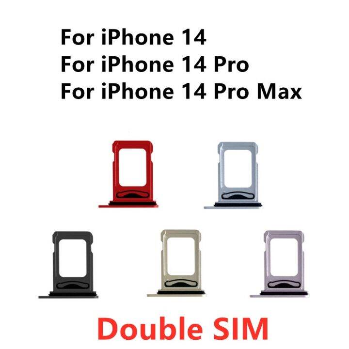 Double Sim Card Slot Tray Holder For Iphone 14 Pro Max Sim Card Reader Socket Th 8881