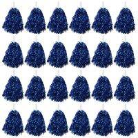 24Pcs Cheerleading Pom Poms Metallic Foil Cheer Pom Poms with Plastic Handle for Adults Kids Cheerleaders Party