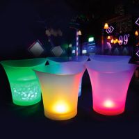 5L Waterproof Ice Bucket Color Changing Bluetooth-compatible Speaker Bars Nightclubs LED Light Up Champagne Beer Cooler Bucket