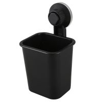 ◘✹ 1 PC Suction Cup Toothbrush Cup Holder Rack Plastic Holder Toothpaste Storage Box for Kitchen Bathroom Toilet Black