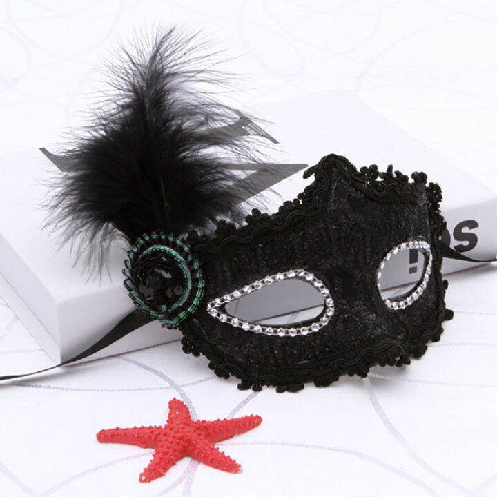 🎁JCTTTY🎀 Littlegroot Sexy Ladies Masquerade Ball Mask Feather Mask