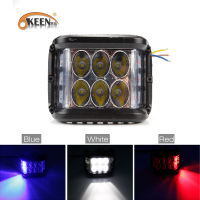 OKEEN 1x LED ไฟหน้ารถภายนอก18W 6000K สีขาวสูงต่ำ Beam รถจักรยานยนต์ DRL ไฟหน้า Spotlight ไดรฟ์หมอกไฟแฟลช