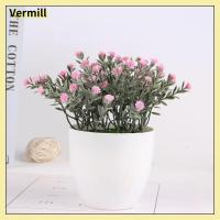 VERMILL เจ้าสาว พลาสติก ดอกไม้ งานแต่งงาน Babysbreath ยิปโซ ดอกไม้ประดิษฐ์ ดอกไม้ปลอม