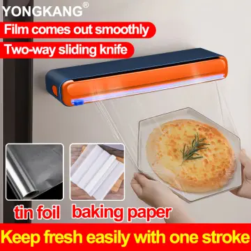 Cling Film Cutting Box Wall-mounted Magnetic Plastic Wrap Tin Foil Baking  Paper Cutter Dispenser Household Kitchen Accessories - AliExpress