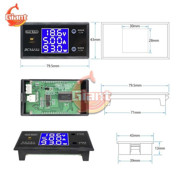 prime-deal-เครื่องวัดและปรับระดับแรงดันไฟฟ้ากระแสตรง0-50v-250w-โวลต์5a-มาตรกระแสไฟฟ้าพลังงานเครื่องวัดระยะแรงดันไฟฟ้า-dc-12v-แบบดิจิตอล