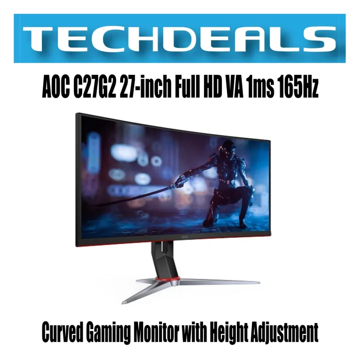 Aoc C27g2 27 Inch Full Hd Va 1ms 165hz Curved Gaming Monitor With Height Adjustment Lazada