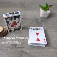 V3สีแดง1สำรับ52เฉดสีโดยการ์ดหน้าแข้งเมจิกอุปกรณ์แสดงมายากลกิมมิคระยะใกล้มหัศจรรย์อุปกรณ์มายากลเอฟเฟกต์สุดยอด