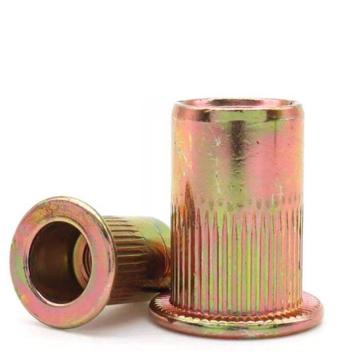 5-10-20pcs-knurled-nuts-rivet-nut-nutsert-cap-carbon-steel-m3-m12-rivnut-flat-read-threaded-insert-inc-plated
