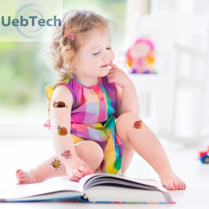 uebtech-my-6ชิ้นลายสักปลอมการ์ตูนน่ารักรอยสักที่ลบออกได้ทิ้งชายหญิงสำหรับผู้ใหญ่