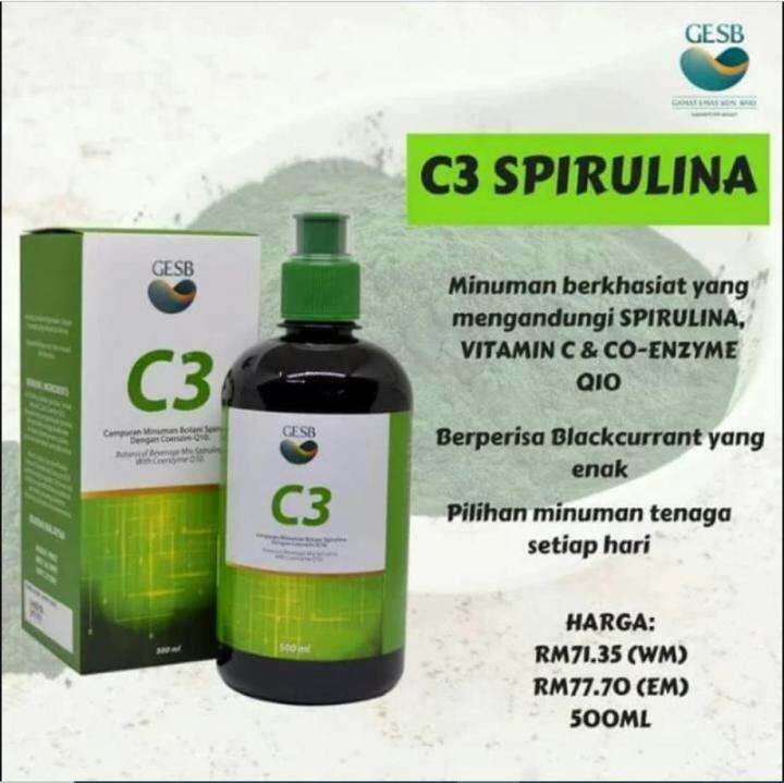C3 Spirulina Gamat Emas (500ml) Lazada