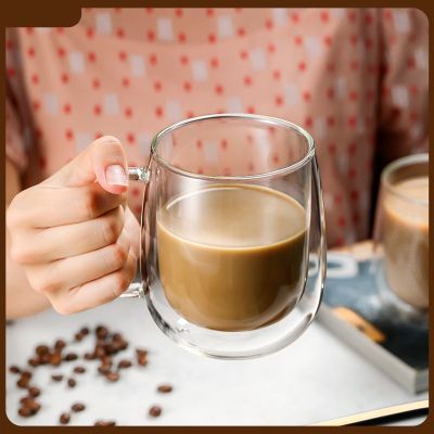 ร้อน350มิลลิลิตรผนังสองแก้วแก้วทนชาแก้วเบียร์นมน้ำมะนาวถ้วย Drinkware คนรักถ้วยกาแฟแก้วของขวัญกาแฟความคิดสร้างสรรค์