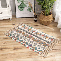 Bubble Kiss Tassel Carpet Bohemia Ethnic Style Casual Non-Slip Floor Mat Home Cotton Bedroom Decoration Hand-Woven Washable Rug