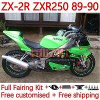 กรอบชุดสำหรับคาวาซากิ ZXR-250นินจา ZX2R ZXR 250 C ZX-2R ZX 2R R250 ZXR250 1989 1990 ZX-R250 89 90 Fairing 22No 14สีเขียวสีดำ