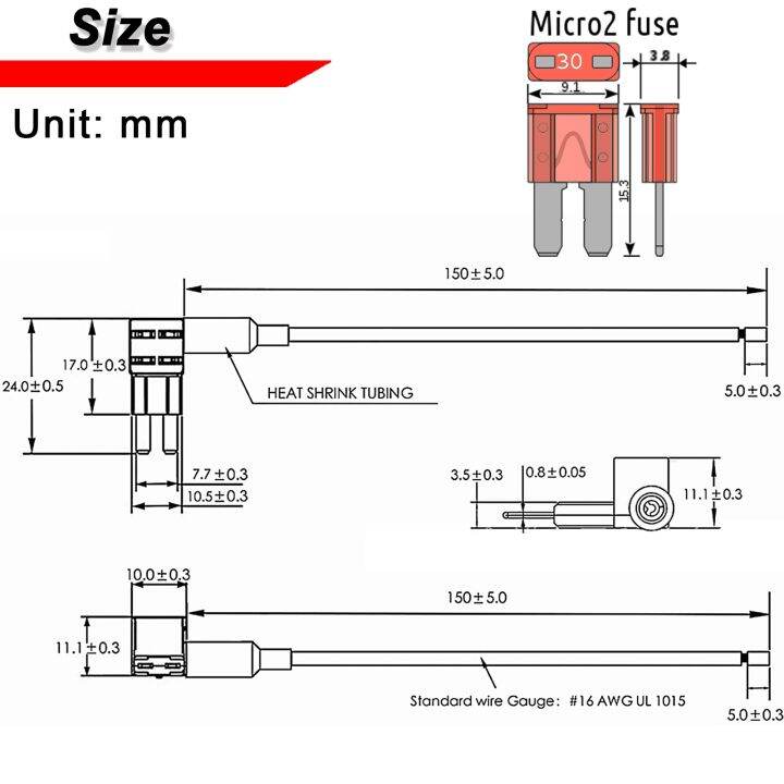 jw-5-pack-12v-car-add-a-circuit-piggy-back-fuse-16awg-10a-2-holder-small-extractor