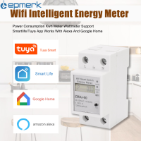 [electronicshop]เฟสเดียวรางDIN W-IFIเครื่องวัดพลังงานอัจฉริยะการใช้พลังงานkWh Meter wattmeterรองรับsmartlife/Tuya appทำงานร่วมกับAlexaและG-oogle Home