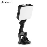 Andoer W64 ชุดไฟวีดีโอ ไฟประชุม พร้อม LED สองสี 6W 2500K-6500K ชาร์จได้ หรี่แสงได้ 3 Cold Shoes พร้อมตัวดูด สำหรับแล็ปท็อป ไลฟ์สด ประชุมออนไลน์