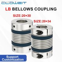 Shaft Coupling LB D20L30/34 Bellows Flexible Motor Coupler CNC Aluminium High Elasticity Universal Joint 3D Printer Cardan