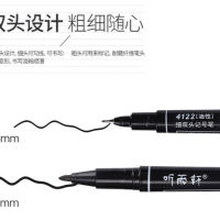 10Pcs Twin Tip Permanent Marker Black Waterproof Fine Point Marker Pen for School Office Supplies Student Stationery