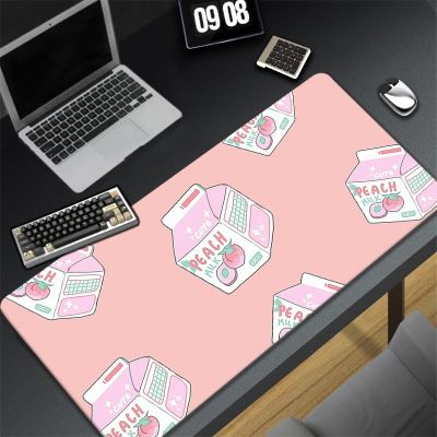 Pink Large Mouse Pad Kawaii Desk Mat Cute Milk Mause Pad 55x100 Anime Gaming Mousepad Company Japan Carpet Aesthetic Gamer Girl