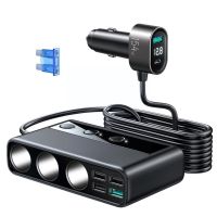 154W 9 In 1 Car Charger Adapter Cigarette Lighter Splitter Fast USB 12V/24V Switches Charging Socket Independent O4P4