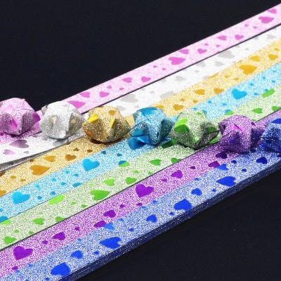 540 Sheets Origami Stars Papers Double Sided Lucky Colorful Star Strips 27  Colors Decor Folding Paper