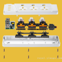 YW+3 สวิตช์ 4 สวิตช์ 5 สวิตช์ สีดำ สีขาว ชิ้นเดียวทองแดง USB PD TYPE-C ช่องเสียบชาร์จ