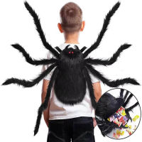 Halloween Spider Backpack Creative Funny Candy Bag Horror Spider Props For Party Props Haunted House Decor