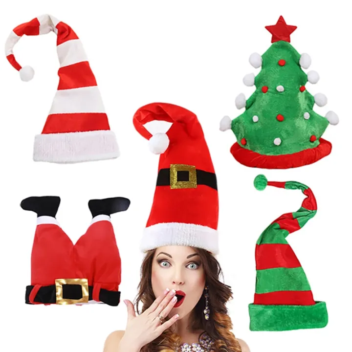 Hot K] 1Pcs Funny Party Hats Christmas Hats Long Striped Felt Plush Elf Hat  Holiday Theme Hat Christmas Party Spoof Head Decorations | Lazada PH