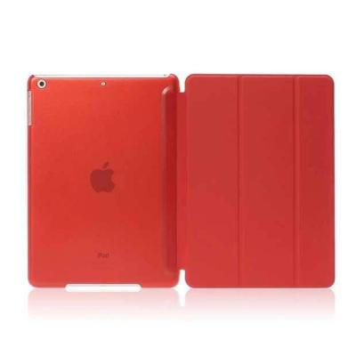 Case cool cool Case iPadAir iPadair1 Case เคสไอแพดแอร์ 1 iPad Air 1 Magnet Transparent Back case (Red/สีแดง)