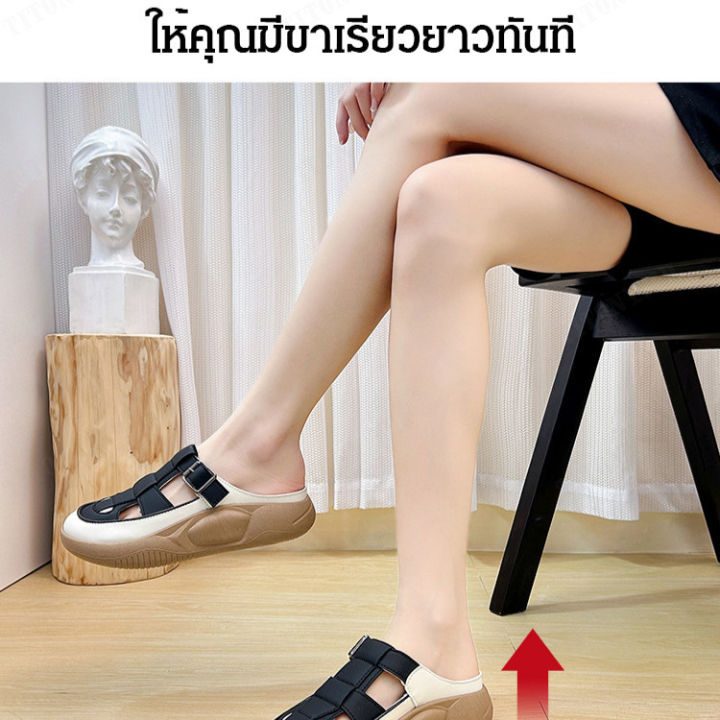 titony-รองเท้าแตะผู้หญิงครึ่งถุง-รองเท้าแตะกีฬาระดับไฮเอนด์-รองเท้าสีขาวขนาดเล็กสำหรับสวมใส่ภายนอก-รองเท้าแตะกันลื่นสำหรับคุณแม