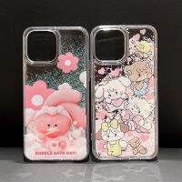 เคสสาวน่ารักแวววาวเคสโทรศัพท์ที่มีทรายเหลวในของเหลวสำหรับ IPhone 14 Pro Max XR XS 7 8 Plus ปิดคลุมป้องกันการกระแทกสำหรับ IP 11 12 13 Pro Max