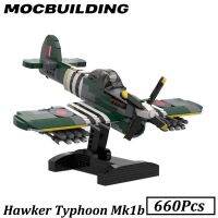 เครื่องบินจู่โจมสงครามโลกครั้งที่660ชิ้นของ Hawker Typhoon Mklb โมเดลบล็อคก่อสร้างอิฐการศึกษา DIY ของเล่นสำหรับเด็ก