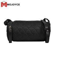 MOJOYCE Diamond Lattice Leather Cylinder Pillow Bag For Women Shoulder Messenger Handbag