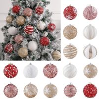 {Decwork}2/5Pcs 8Cm Sequined Pearls Christmas Ball Xmas Tree จี้ Pastoral Rustic Home Party ตกแต่งปาร์ตี้ Navidad ใหม่ปี2021